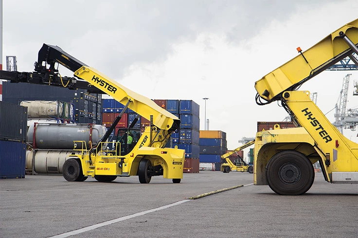 Hyster container handlers in action