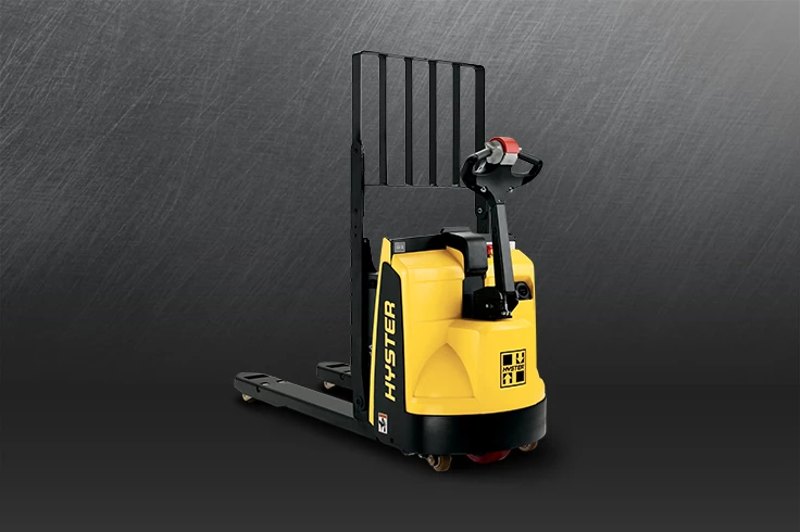 Strong and durable walkie low lift pallet truck by Hyster